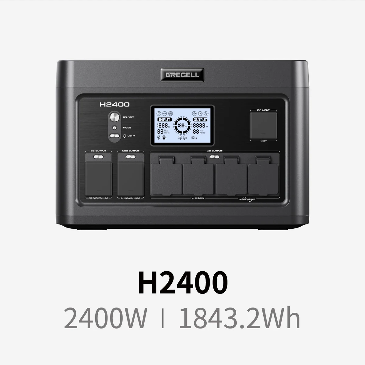 GRECELL 2400W portable power station