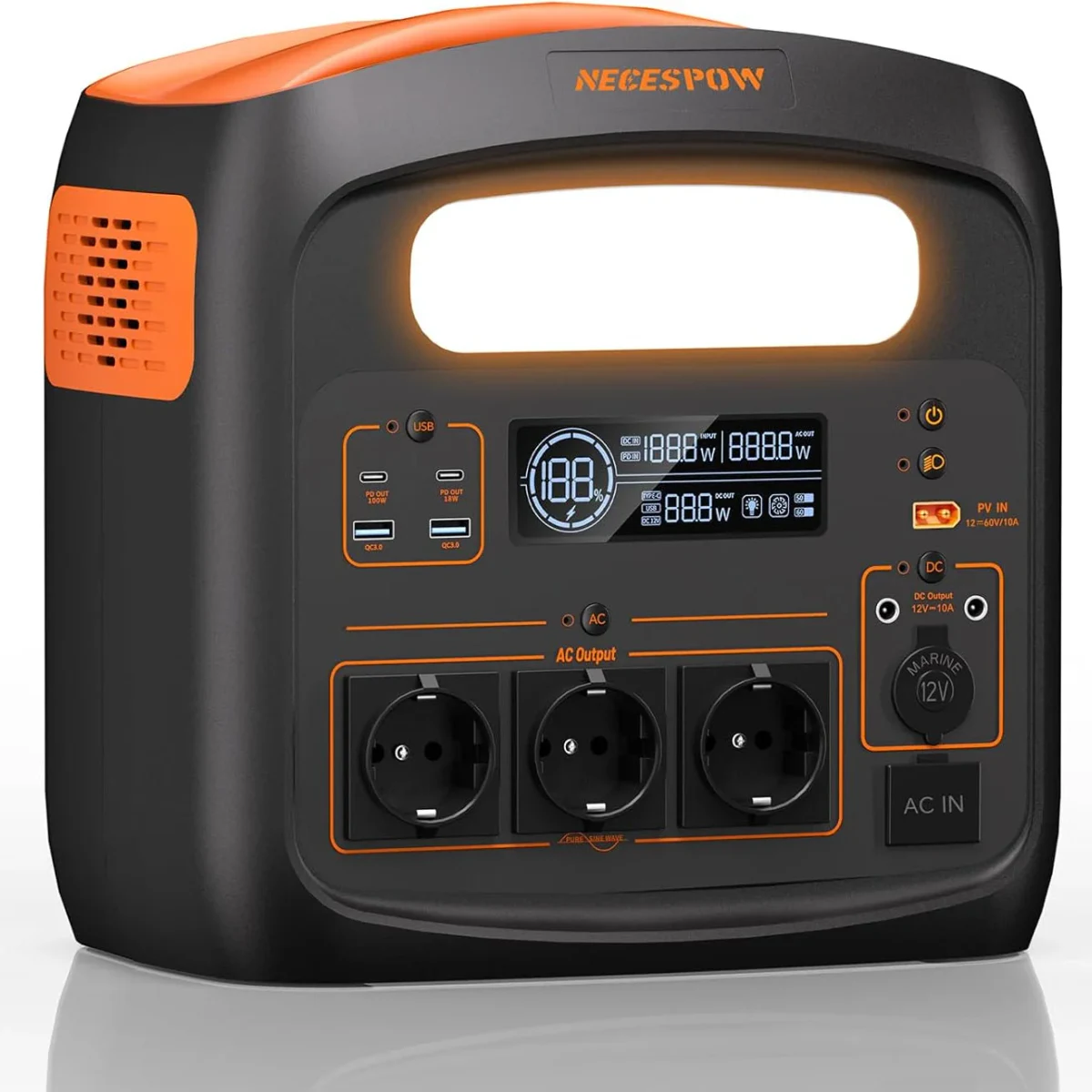 NECESPOW Portable Power Station 1800W portable power station